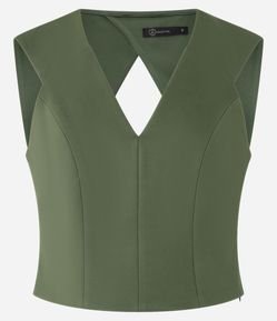 Blusa em Ponto Roma com Decote Transpassado nas Costas