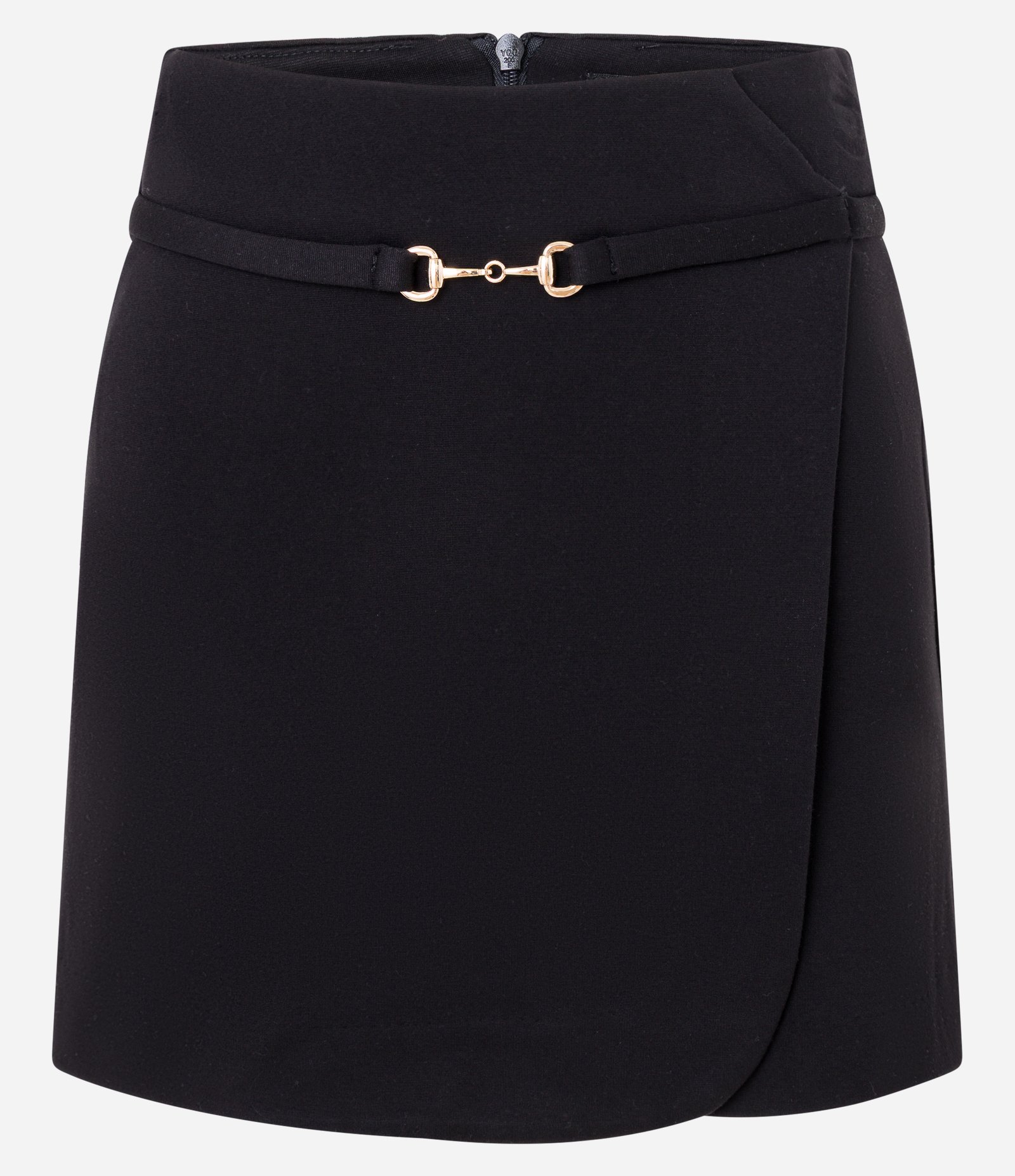 Saia Curta em Ponto Roma com Cinto Fino Afivelado Preto 5