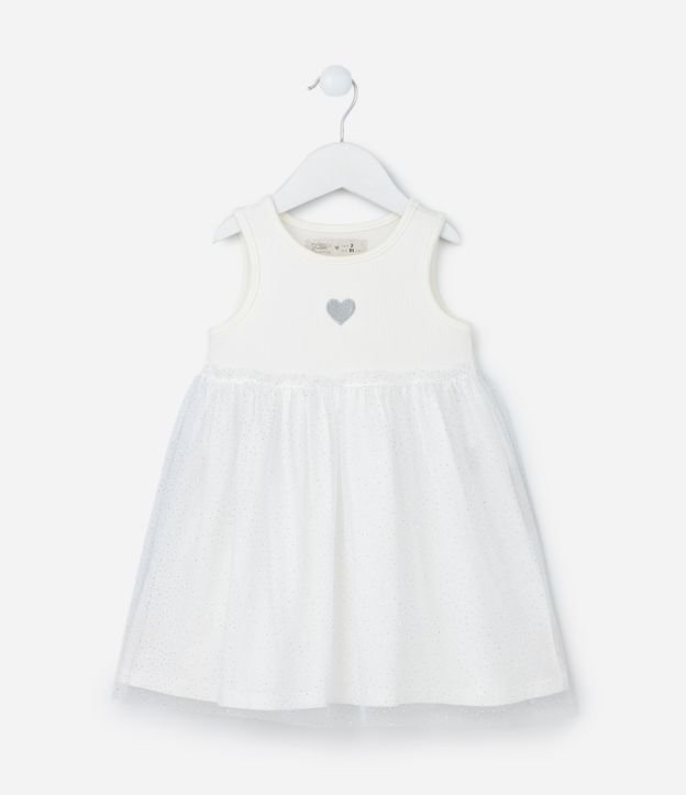 Vestido Infantil em Tule com Brilhinhos - Tam 1 a 5 Anos