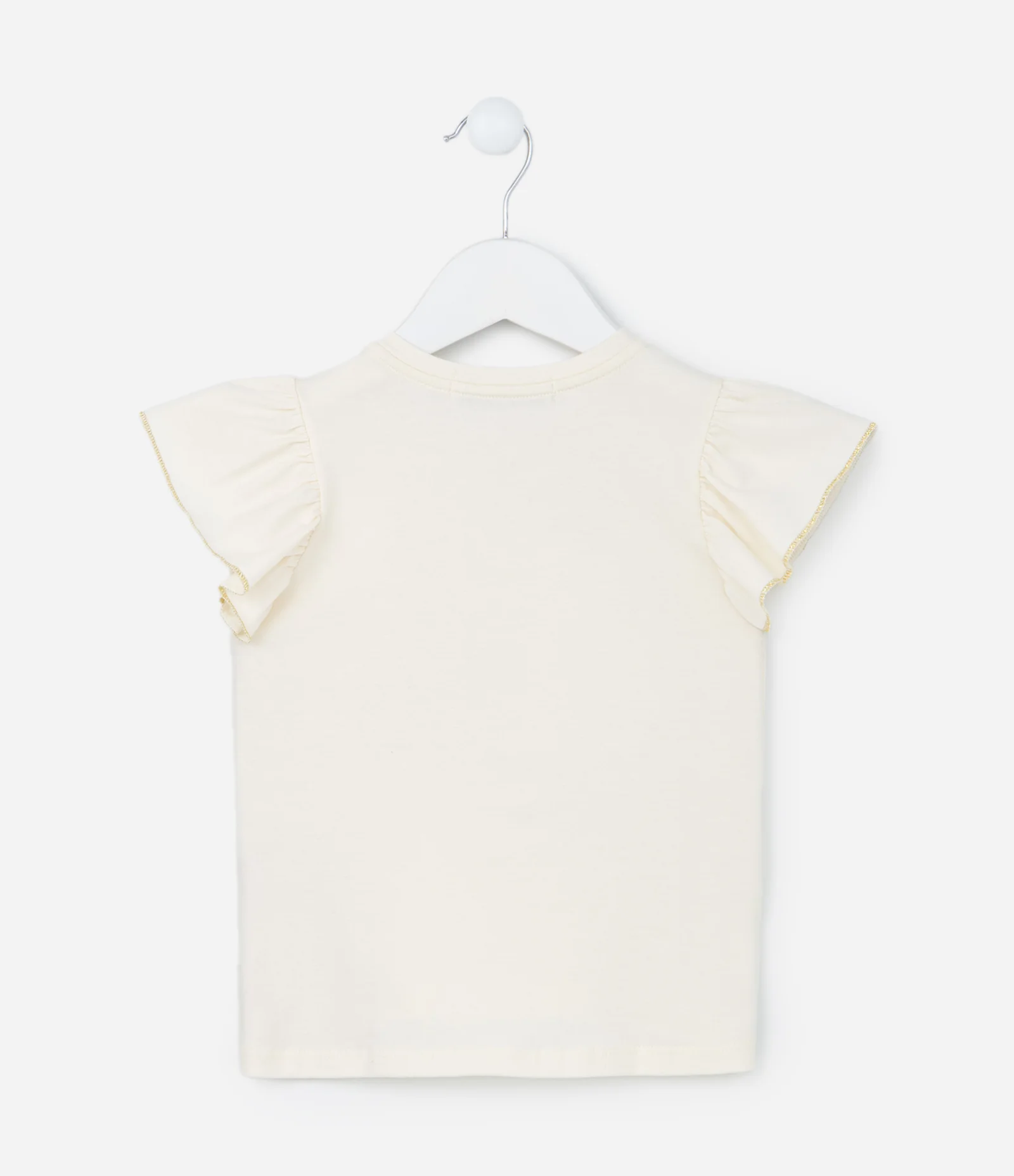 Blusa Infantil com Bordado Coração em Paetês - Tam 1 a 5 Anos Bege 2