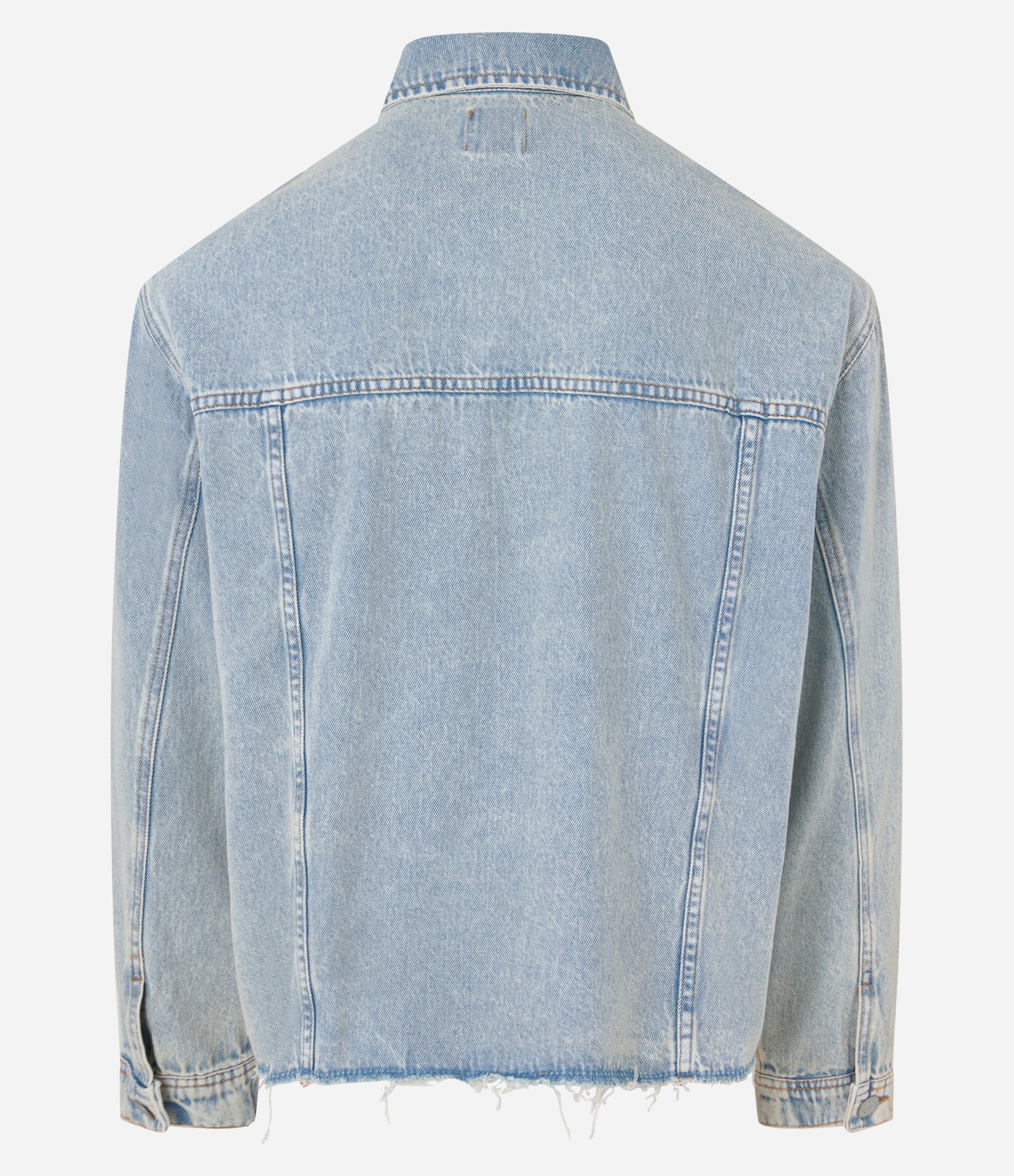 Jaqueta Jeans Trucker com Barra a Fio Azul 6