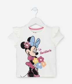 Camiseta Infantil com Estampa Minni com Brilhos - Tam 1 a 6 Anos