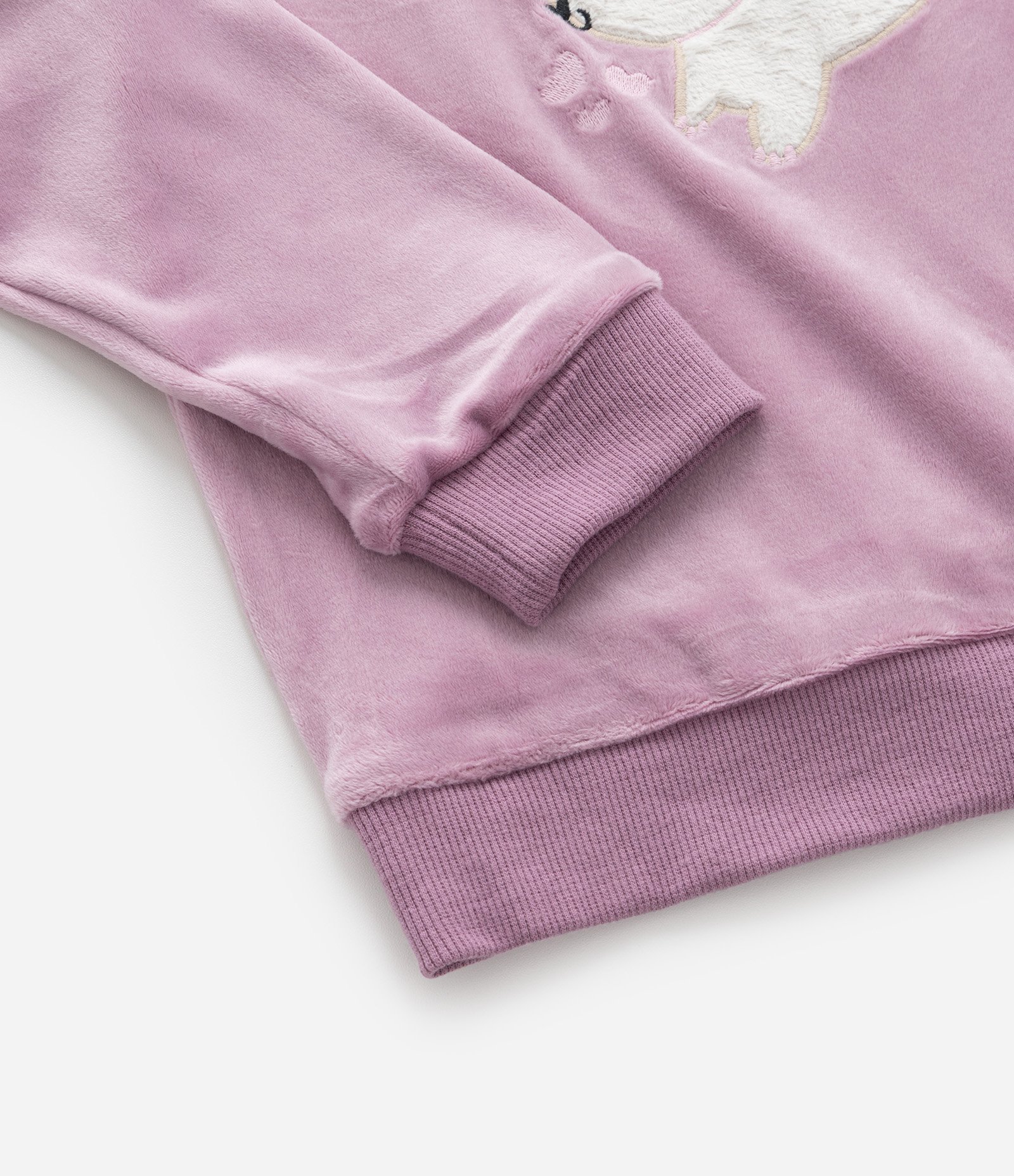 Conjunto Infantil em Plush com Bordado Coelhinha - Tam 1 a 5 Anos Rosa/Bege 5