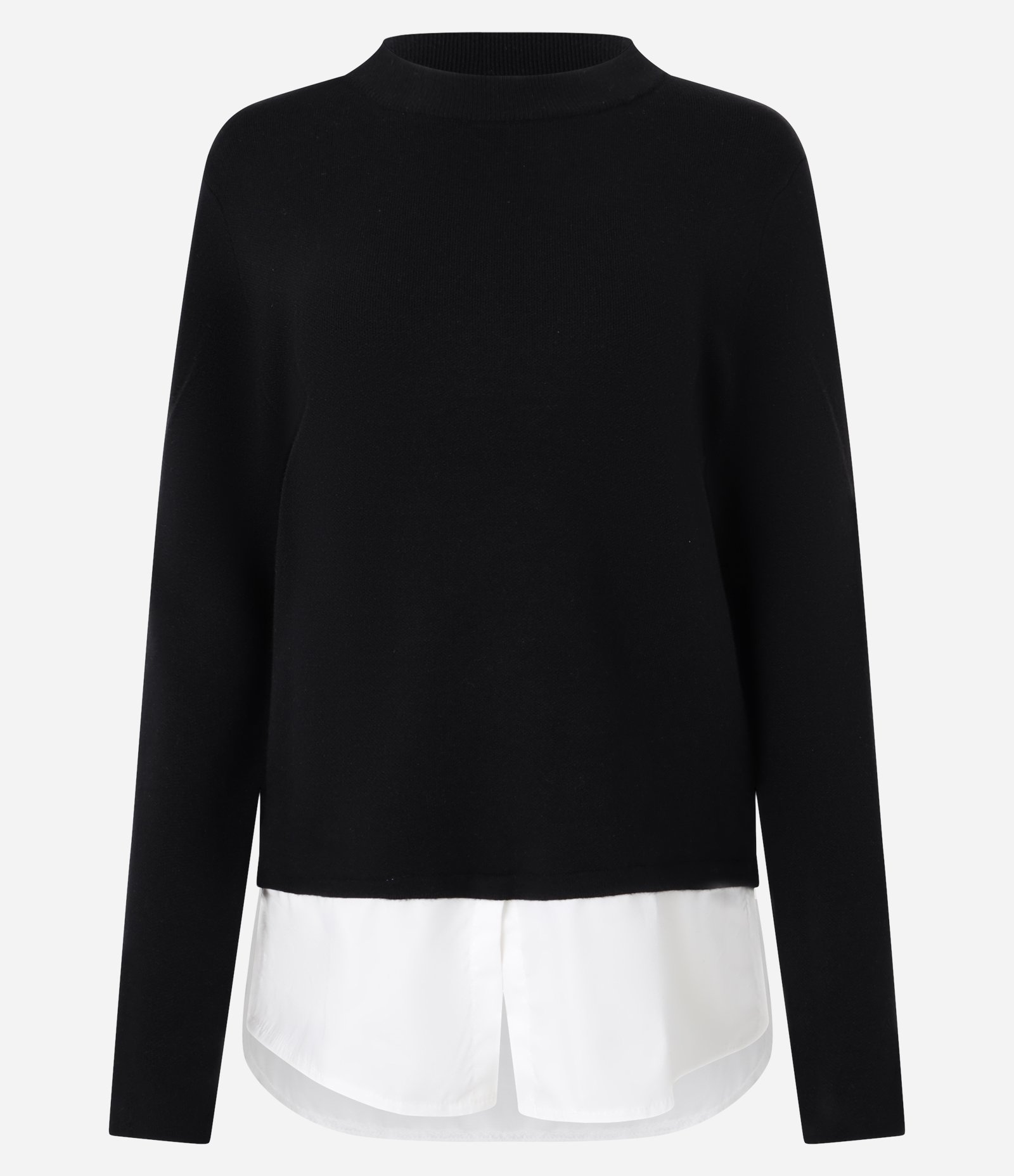 Suéter em Tricô com Barra Sobreposta Preto 5