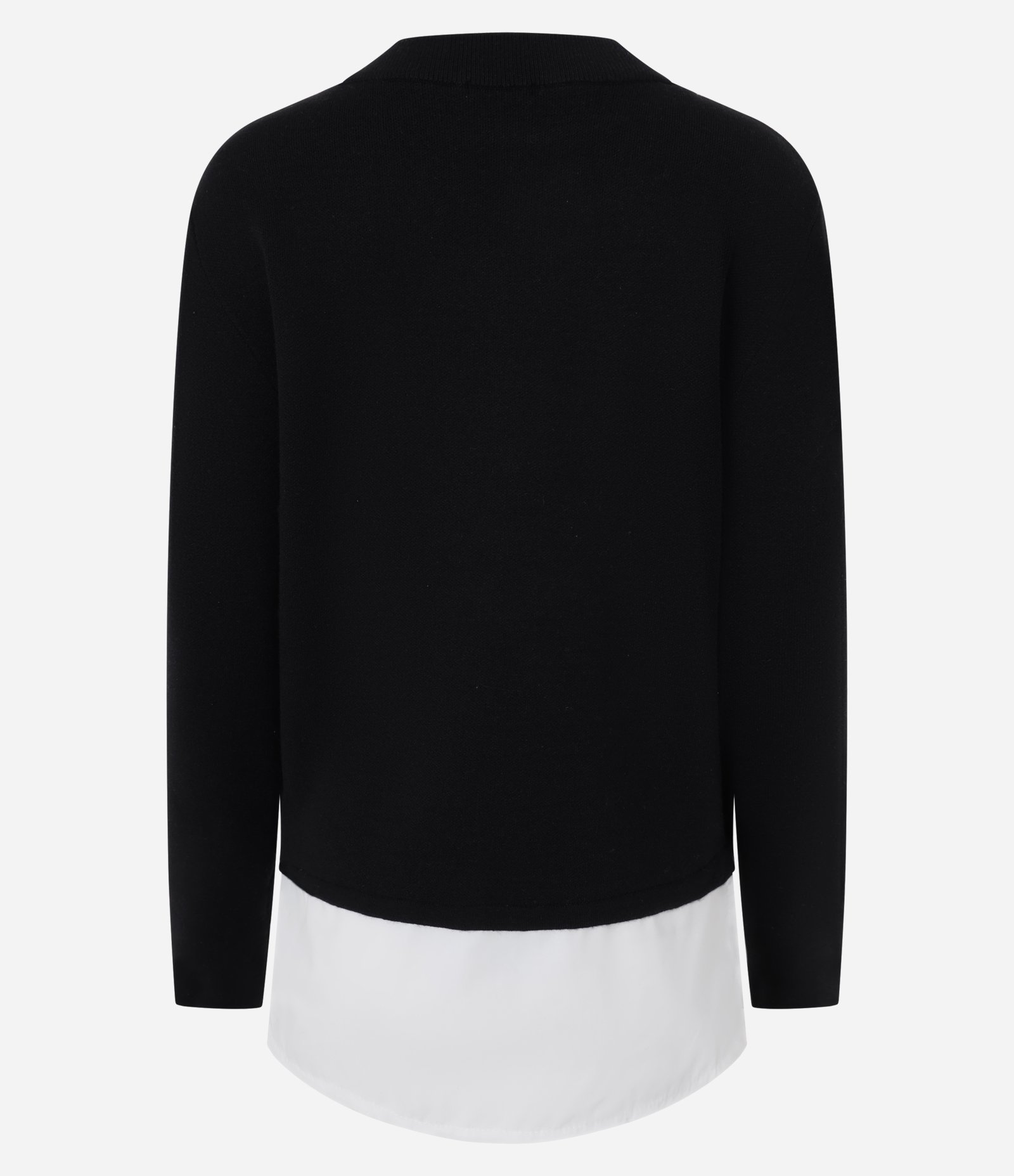 Suéter em Tricô com Barra Sobreposta Preto 6