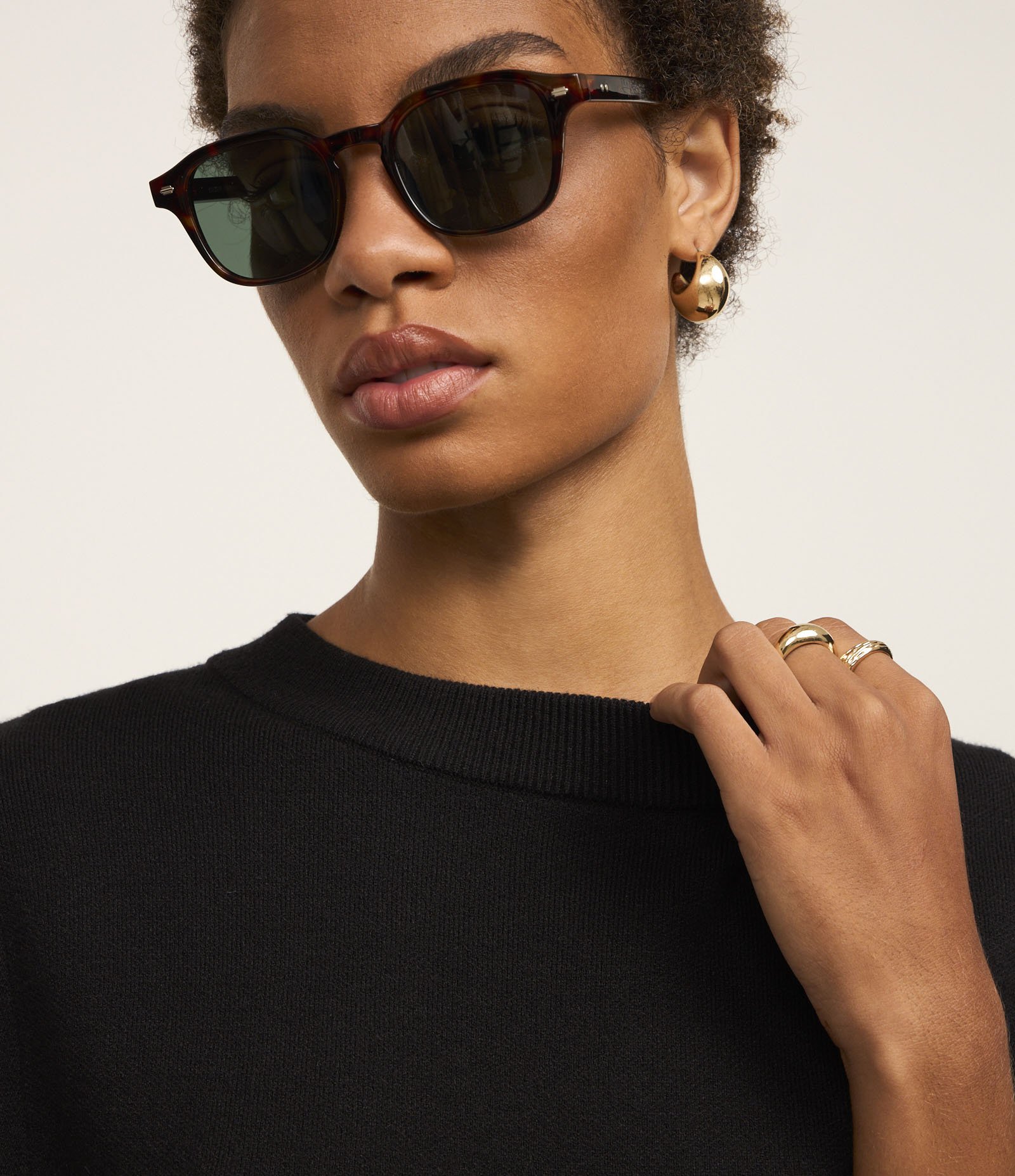 Suéter em Tricô com Barra Sobreposta Preto 4