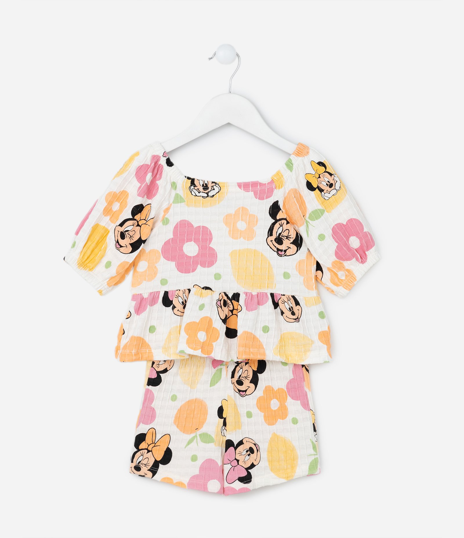 Conjunto Infantil Texturizado com Estampa da Minnie - Tam 1 a 6 Anos Multicores 1
