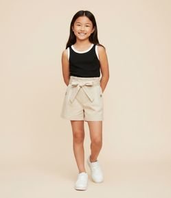 Regata Cropped  Infantil com Viés Contrastante - Tam 5 a 14 anos