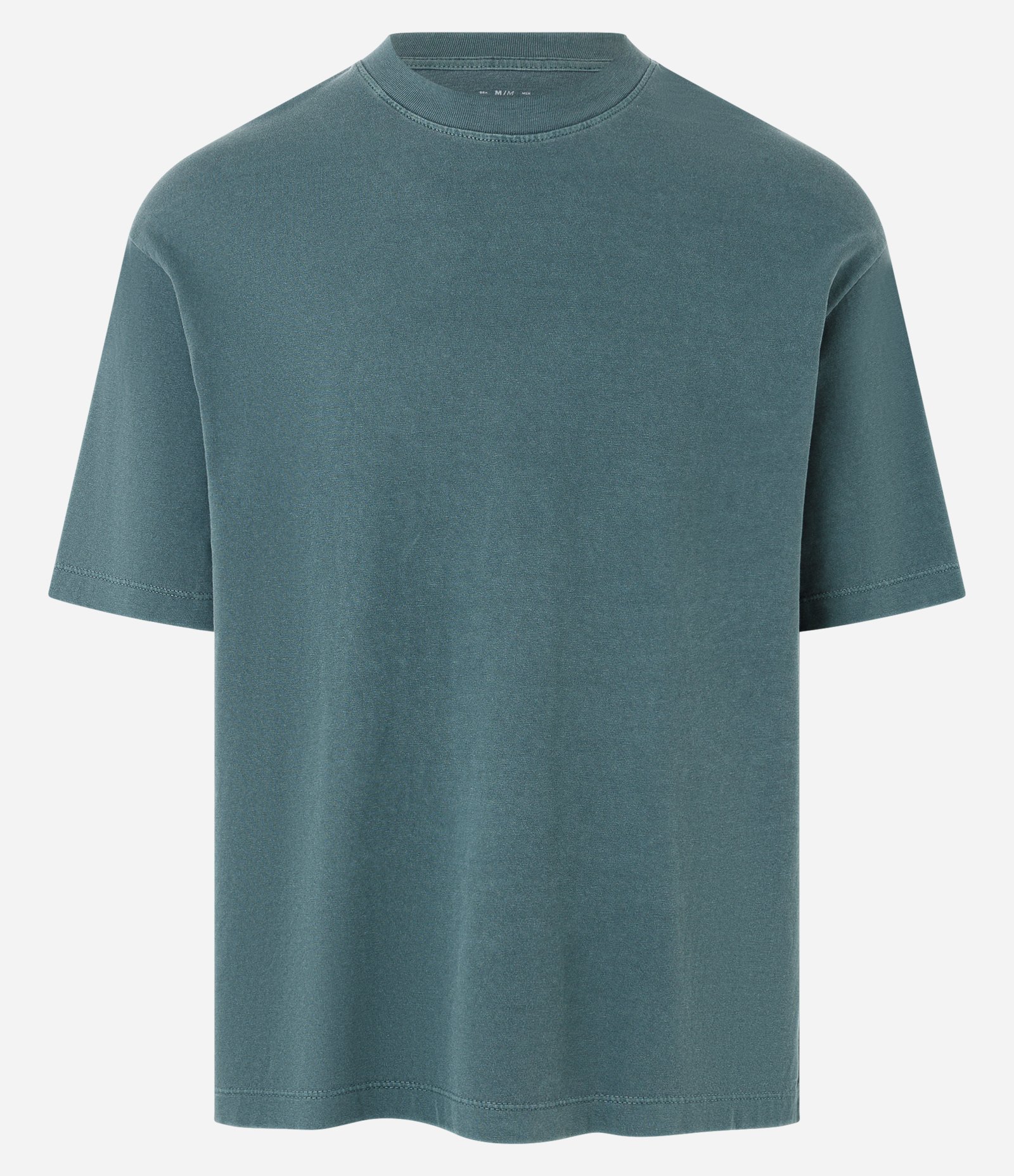 Camiseta Boxy em Algodão Estonada com Gola Alta Verde Musgo 6