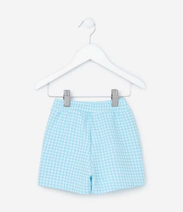 Short Saia Infantil Texturizada com Estampa Xadrez- Tam 1 A 5 Anos