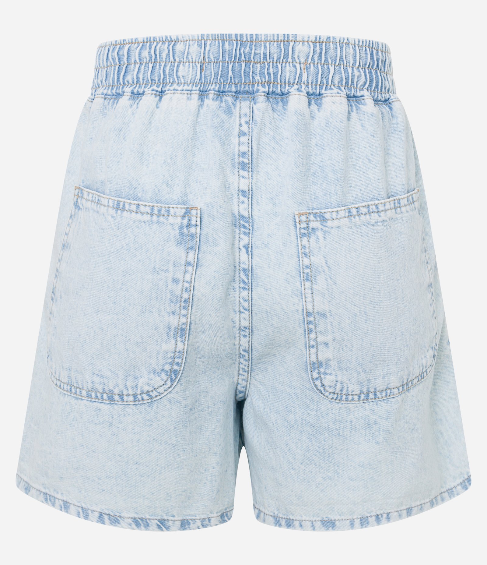 Short em Jeans com Elástico no Cós e Bolsos Azul 5