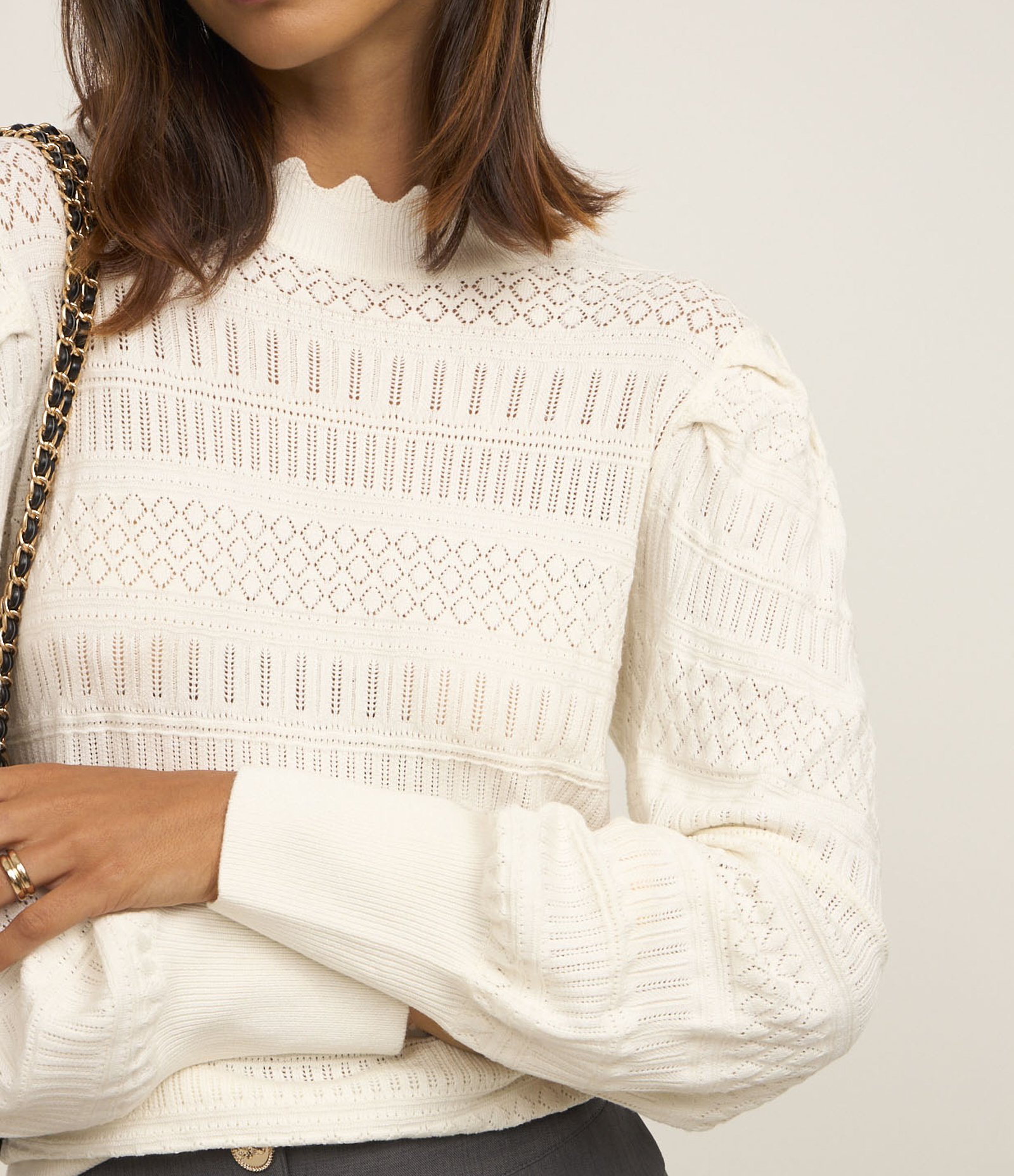 Suéter em Tricot com Pontos Diferenciados 5