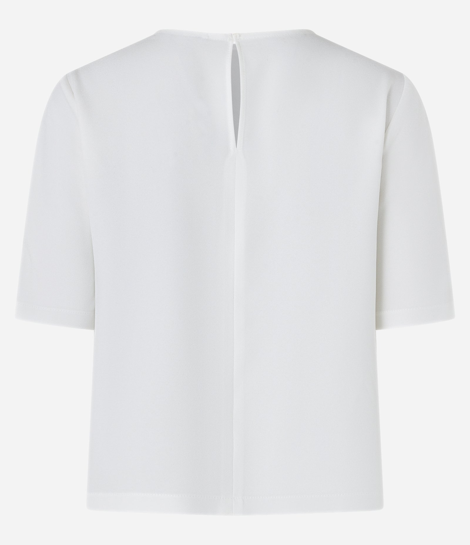 Blusa em Crepe com Vazado na Gola Redonda Branco 3
