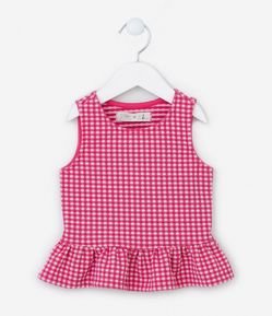 Blusa Bata Infantil em Jacquard com Estampa Xadrez - Tam 1 a 5 Anos