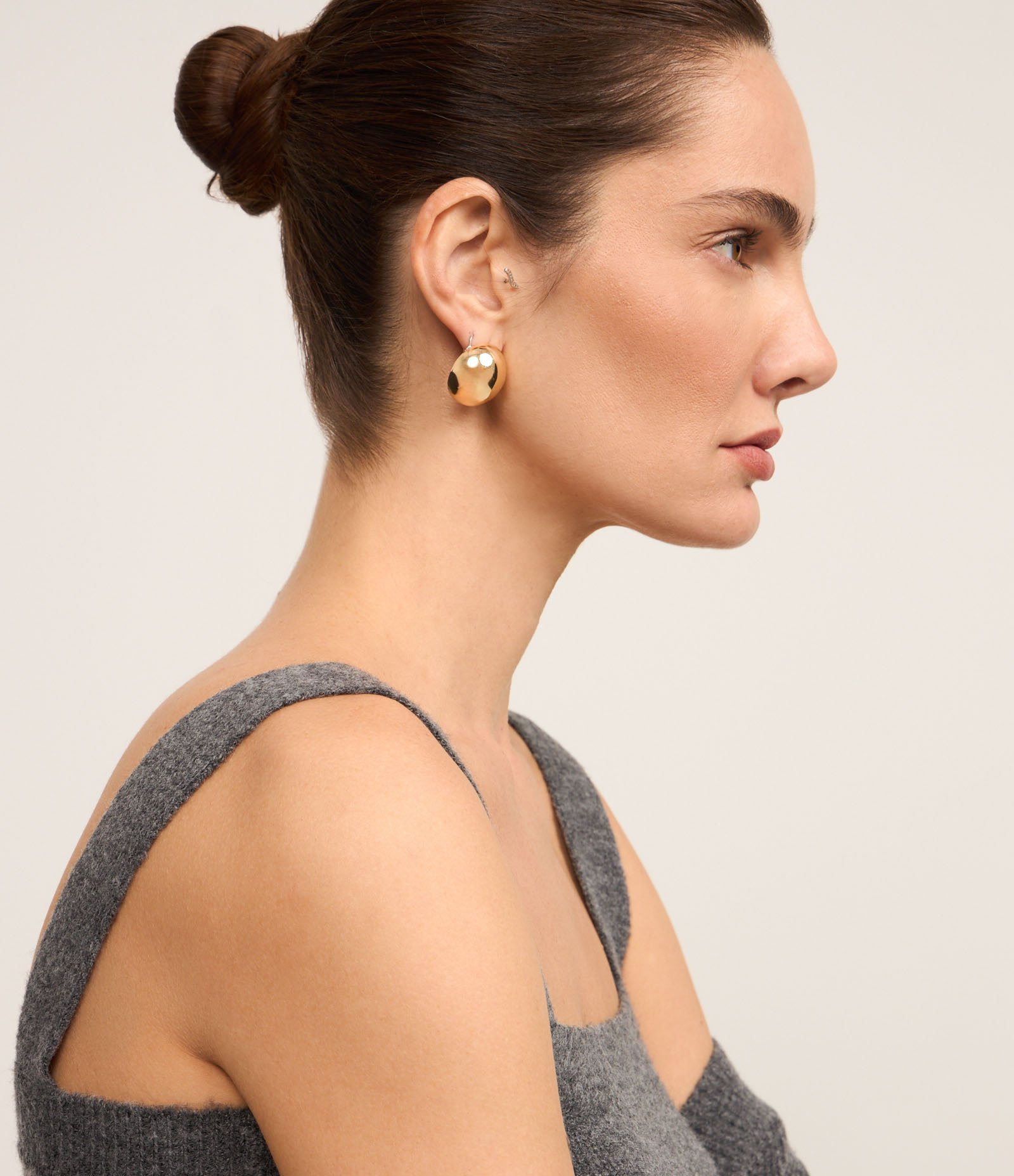 Blusa em Tricô com Decote Quadrado e Alça Larga Cinza Mescla 4