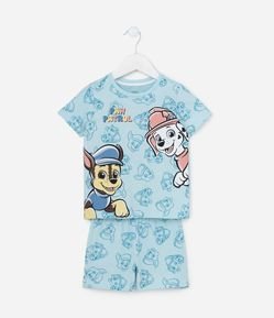 Pijama Curto em Algodão Estampa Patrulha Canina - Tam 2 a 4 Anos