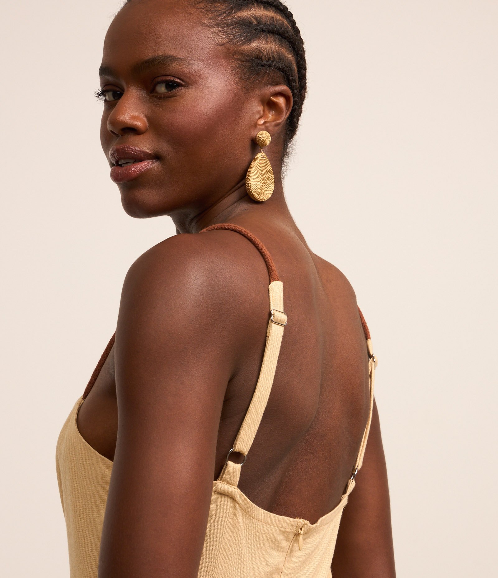 Vestido New Midi em Viscose e Linho e Cinto de Corda Bege 3