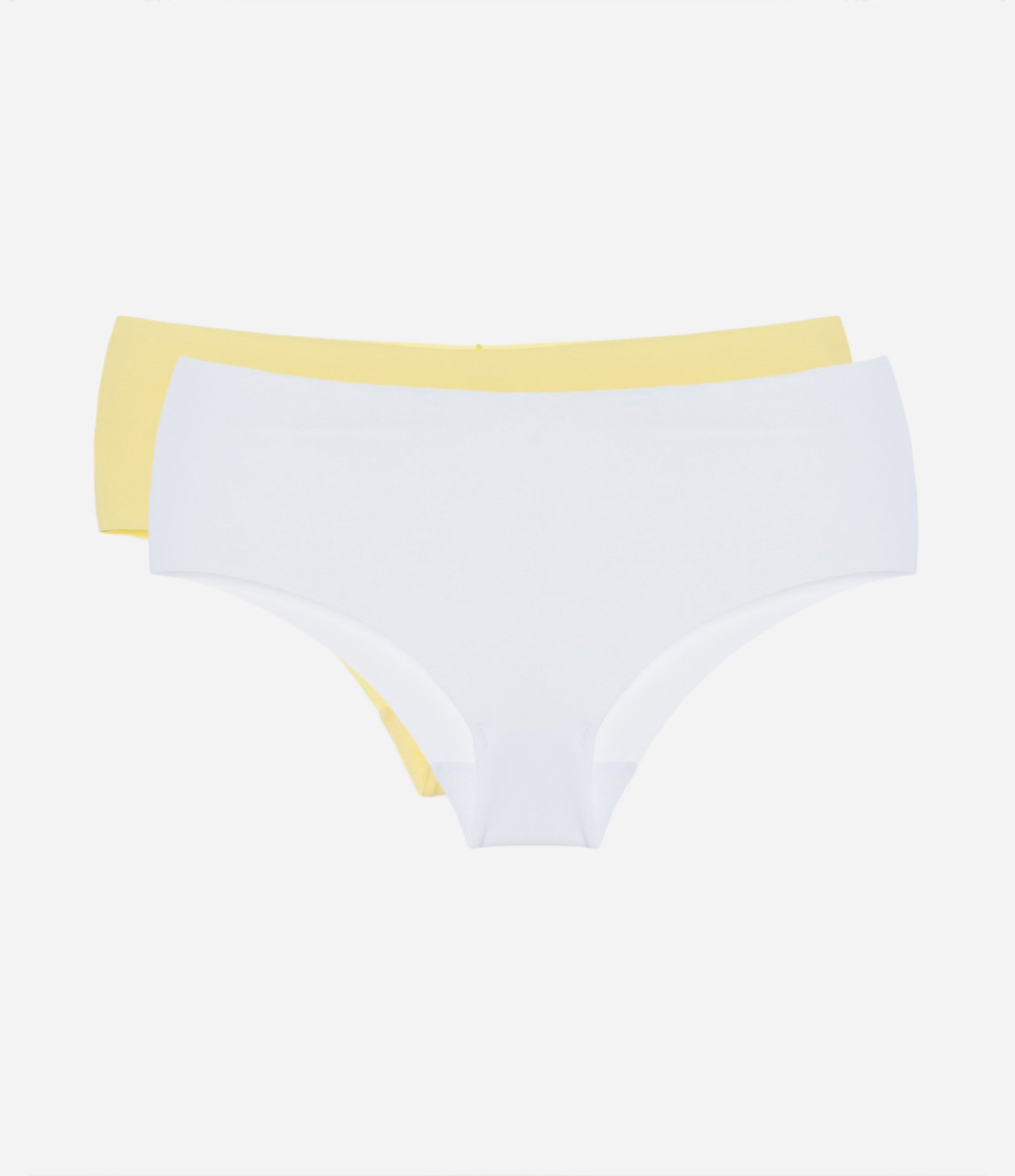 Kit 2 Calcinhas Básicas Caleçon em Poliamida Corte a Laser Trifil Branco/Amarelo 1