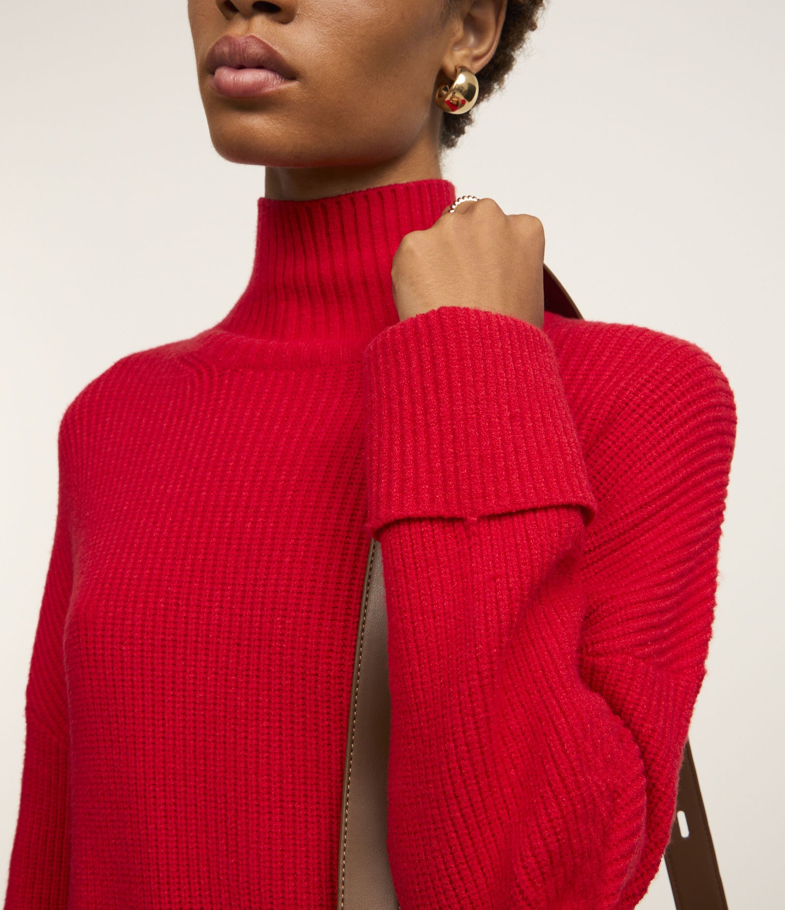 Suéter Alongado em Tricô com Transpassado nas Costas Vermelho 3