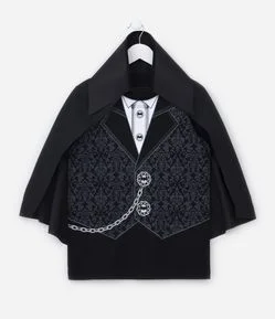 Camiseta Infantil Interativa com Estampa Drácula - Tam 5 a 12 Anos