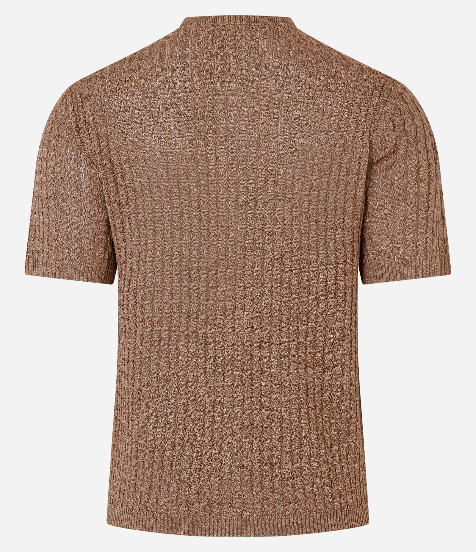 Blusa em Tricô Texturizado com Abotoamento Marrom Terroso 7