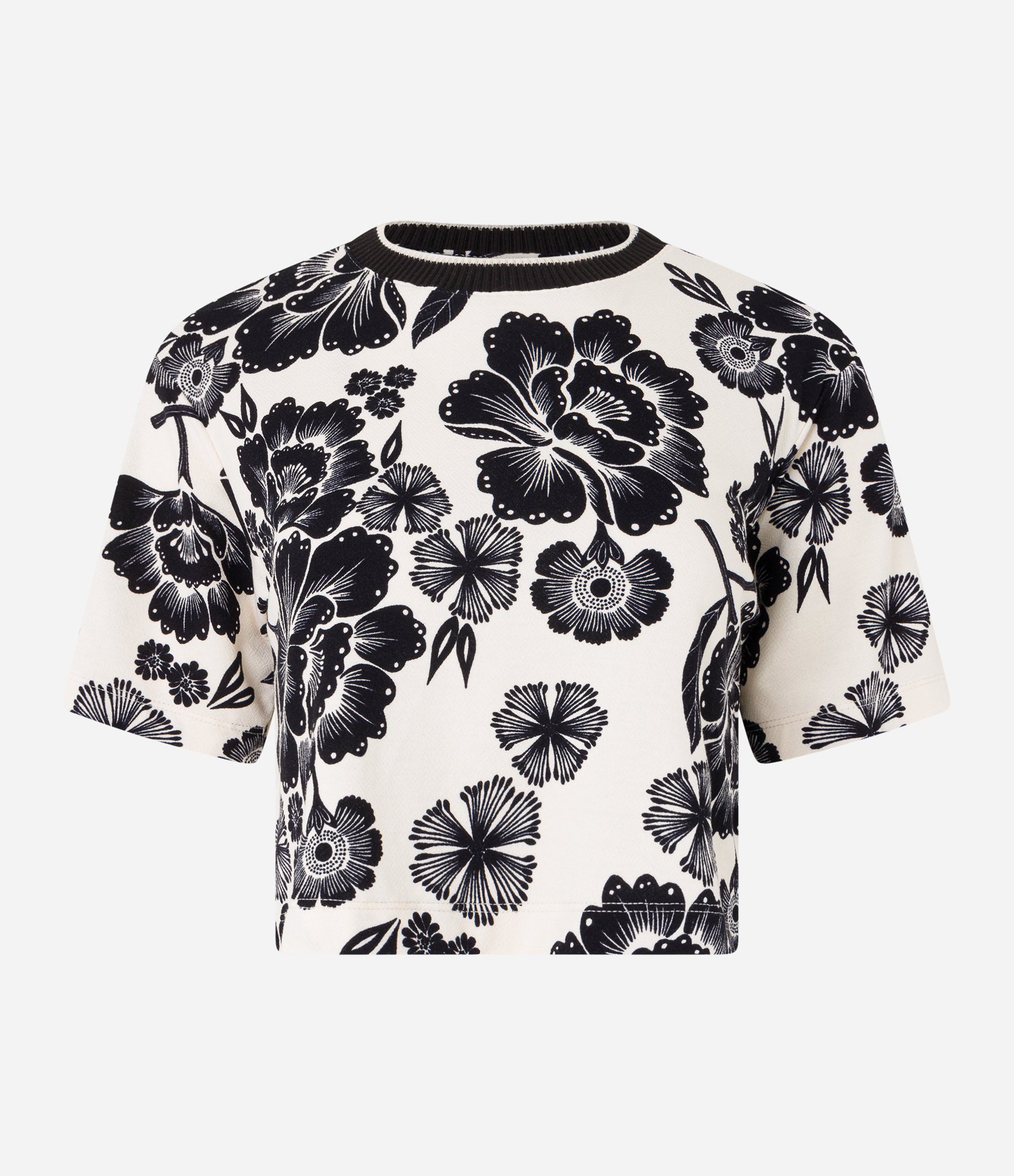 Blusa T-shirt em Crepe com Estampado Floral Branco 4