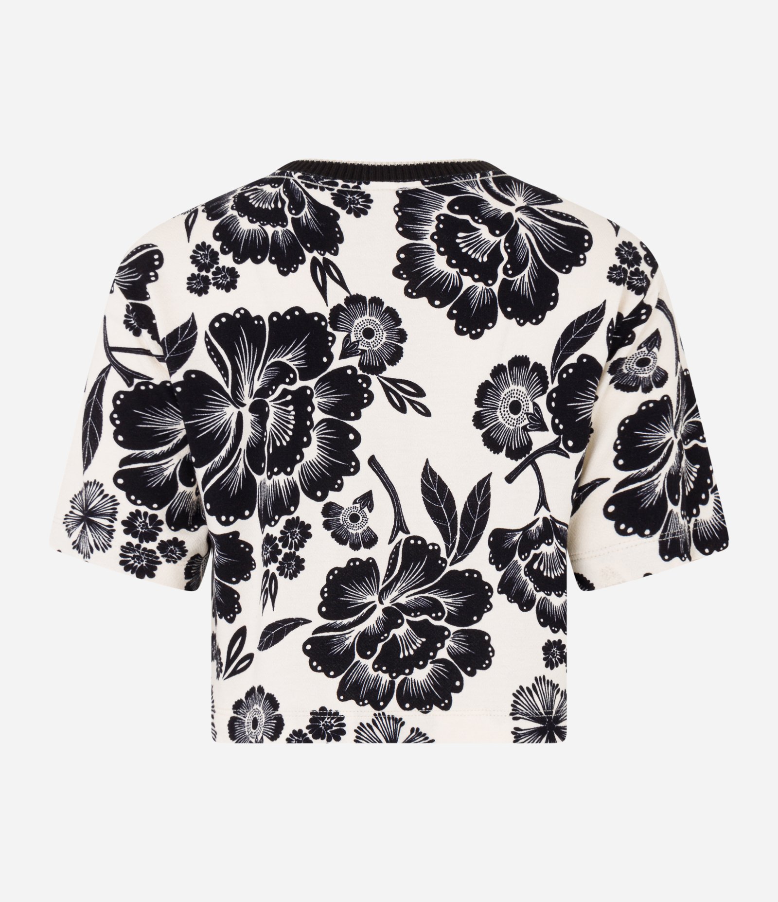 Blusa T-shirt em Crepe com Estampado Floral Branco 5