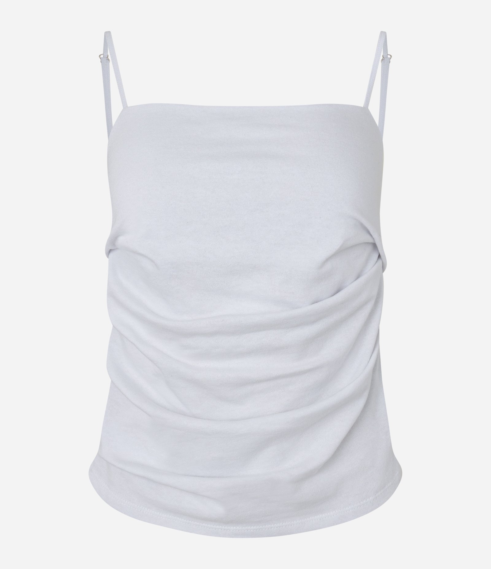 Blusa de Alça em Algodão com Drapeado Branco 4