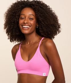 Sutiã Top sem Bojo em Microfibra com Textura Canelada