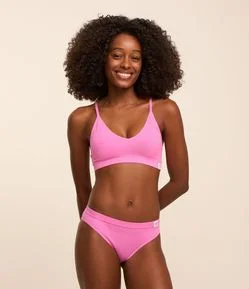 Calcinha Biquíni em Microfibra com Textura Canelada