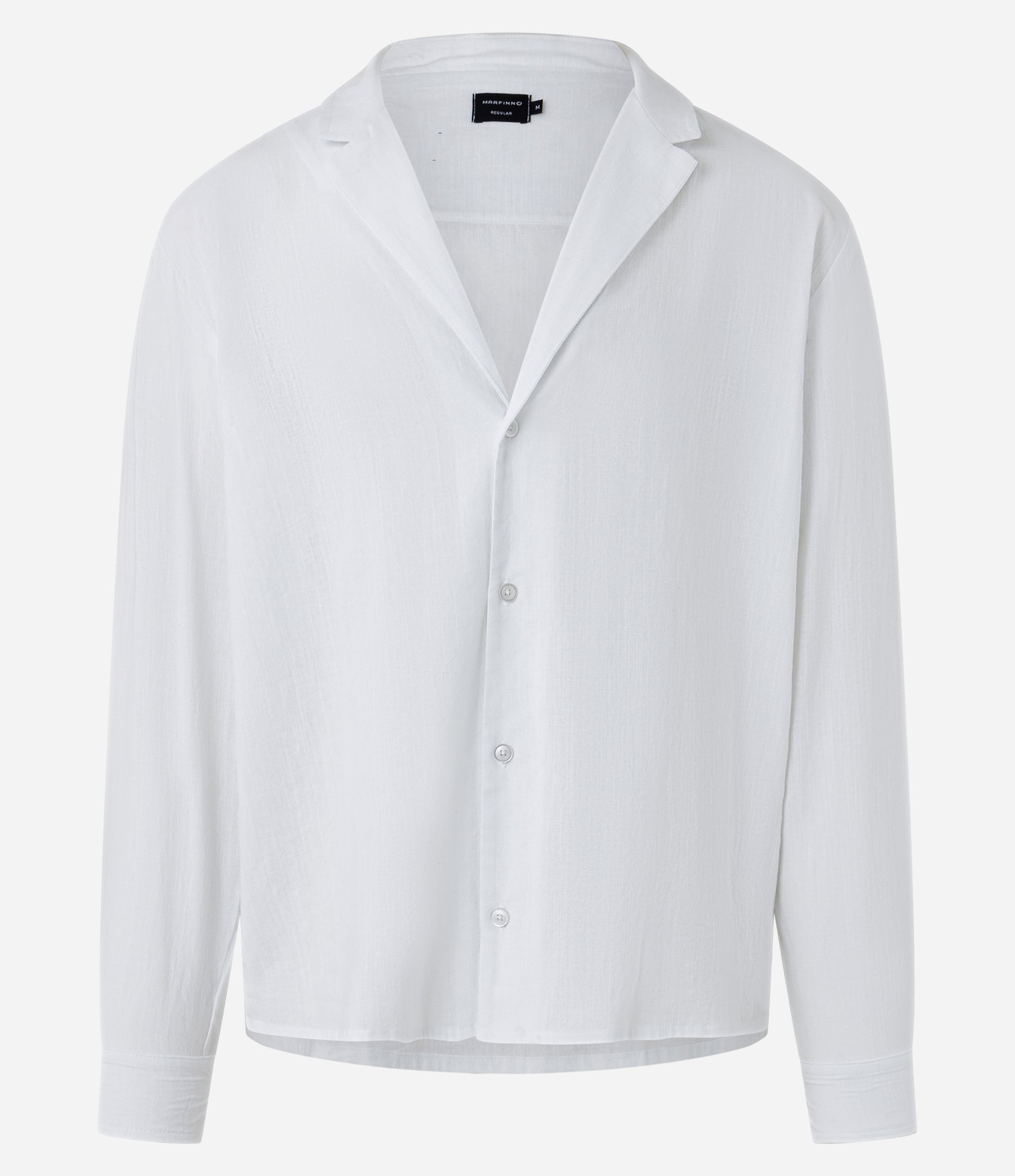 Camisa Regular em Viscolinho Gola com Lapela Branco 5