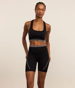 Top com Bojo sem Costura com Detalhes em Listra