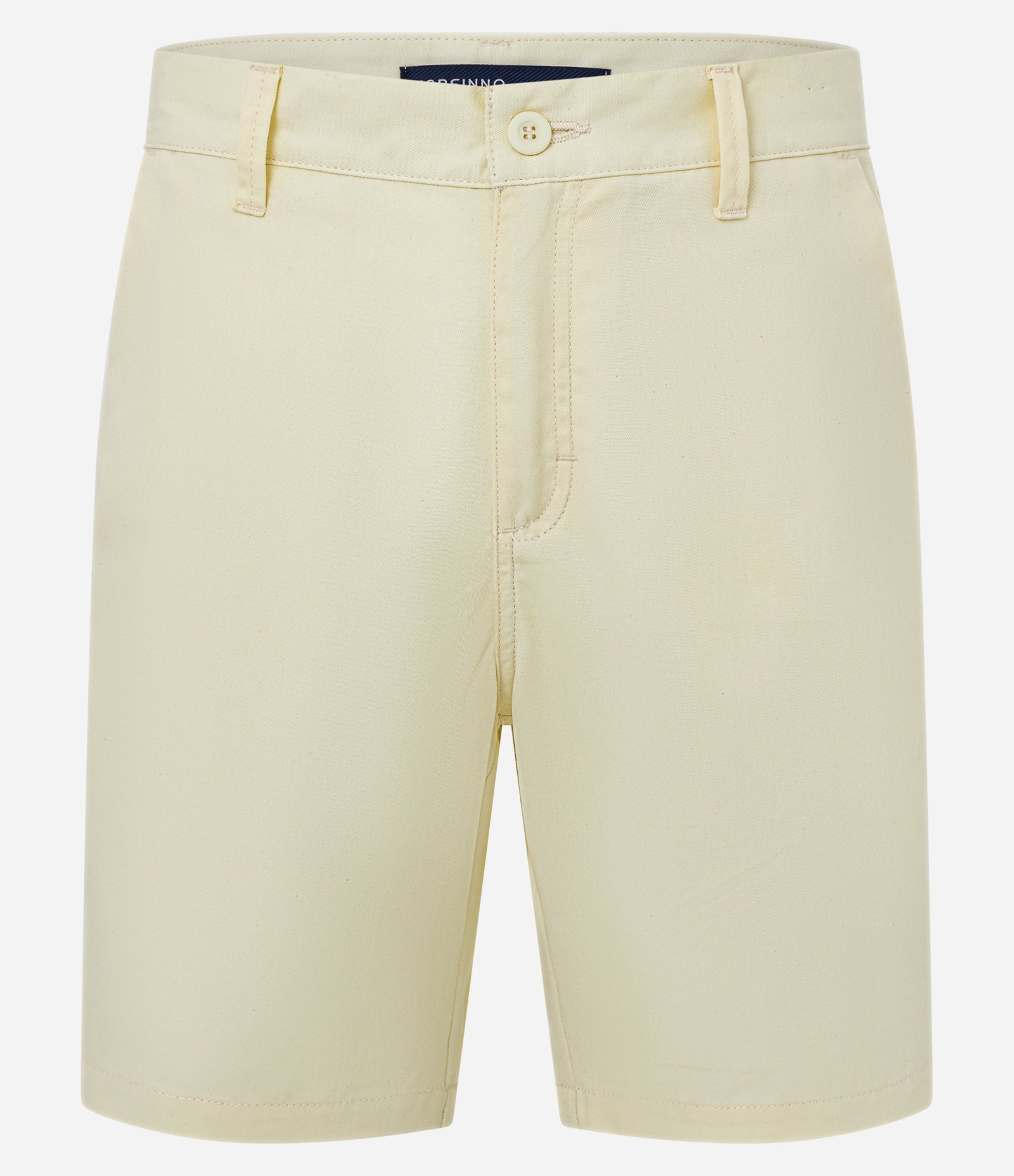 Bermuda Básica em Sarja com Passantes e Bolsos Amarelo Claro 5