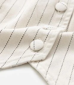 Colete Frente Única em Sarja Risca de Giz Curve & Plus Size