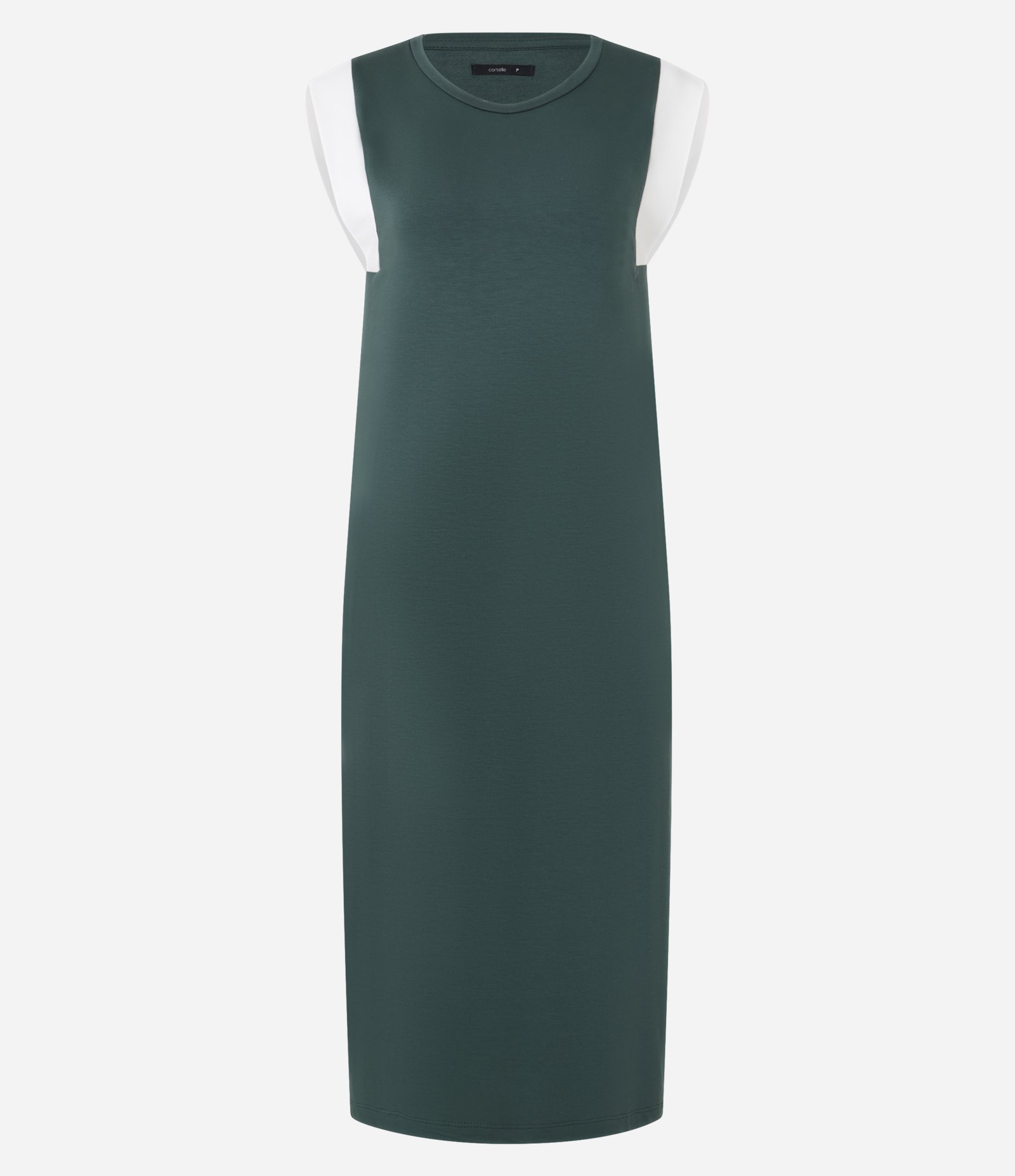 Vestido Midi em Moletinho com Cava Contrastante Verde Escuro 6
