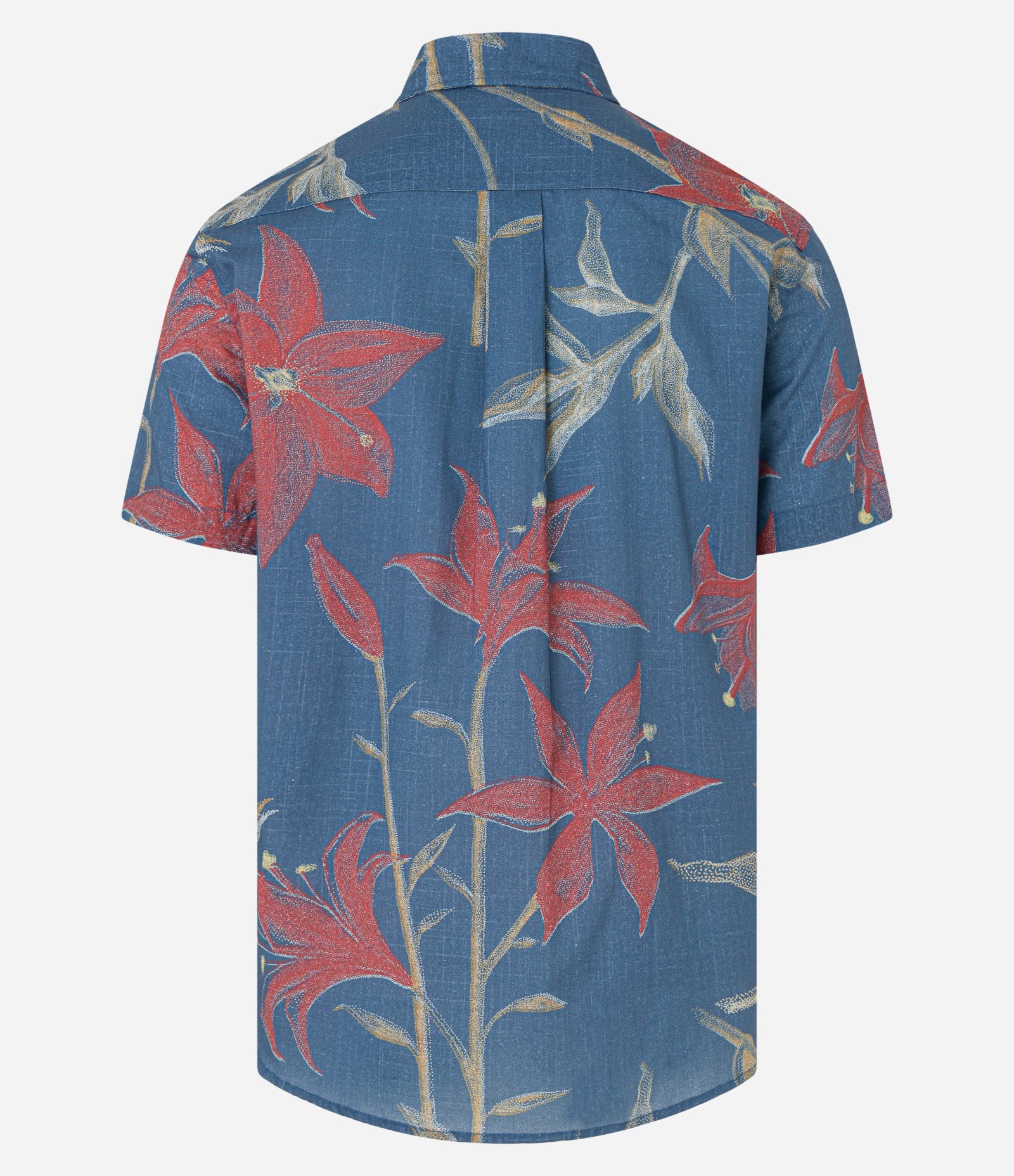 Camisa Regular em Voil com Estampa Pontilhada Floral Azul 6