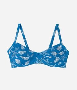 Biquíni Top Meia Taça Estampa Conchas Curve & Plus Size