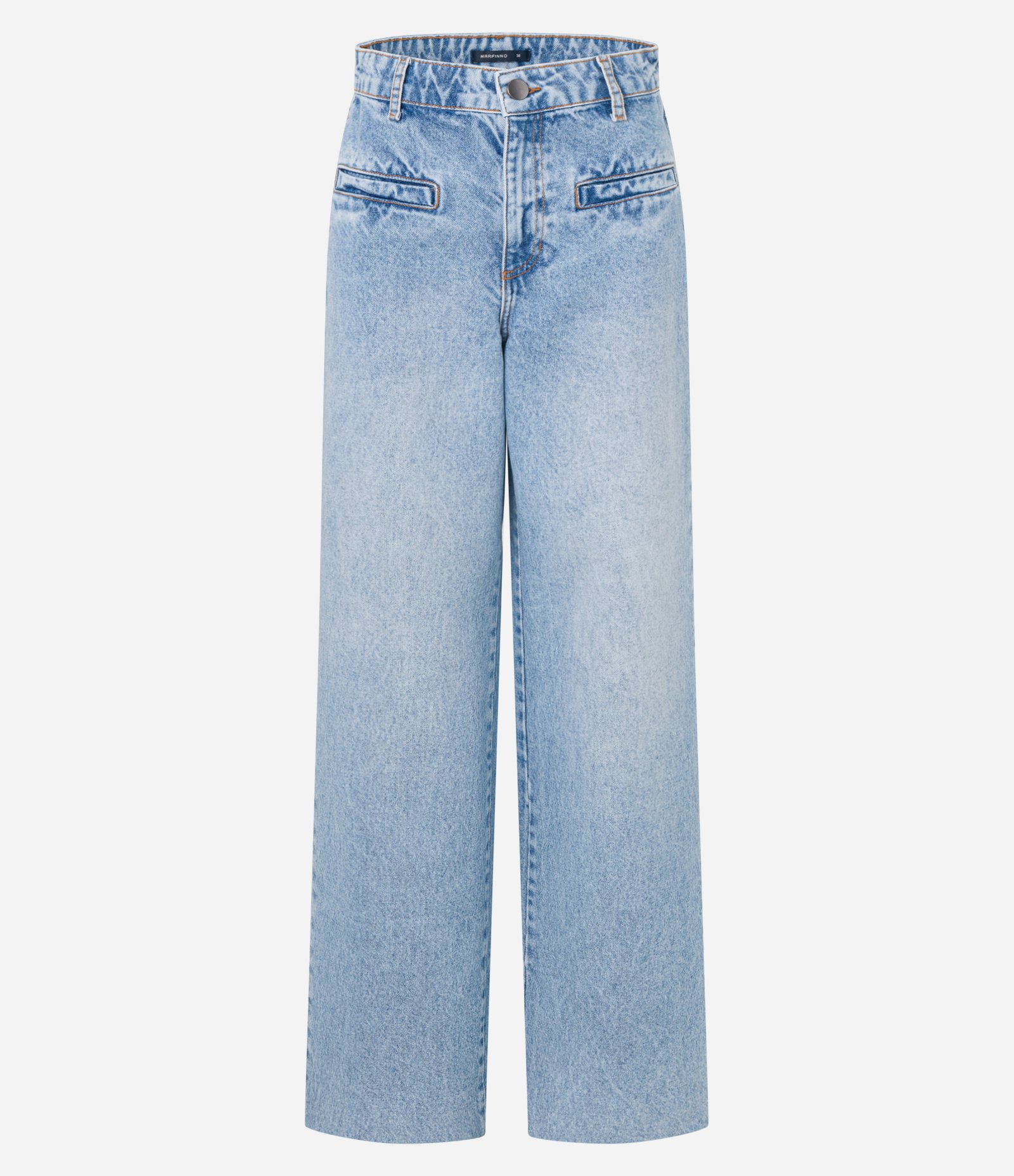 Calça Wide Leg em Jeans Denim com Bolso Diferencial Jeans Claro 5