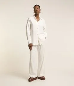 Calça em Viscolinho com Amarração no Cós