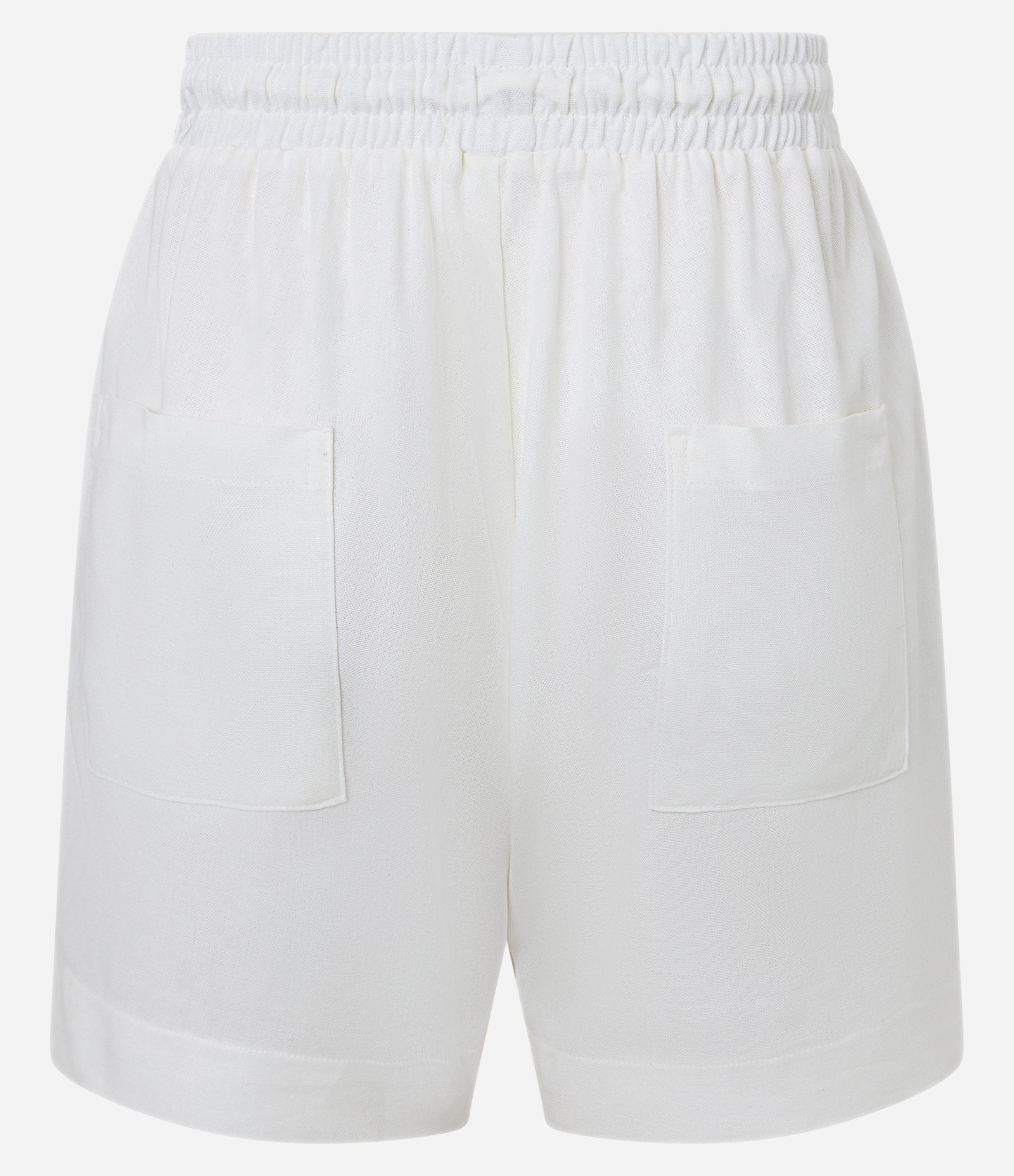 Short Reto em Linho Texturizado com Amarração e Bolsos Branco Neve 6
