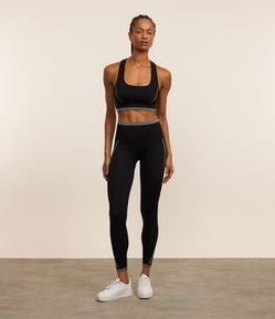 Calca Esportiva Legging Sem Costura com Cós Colorido