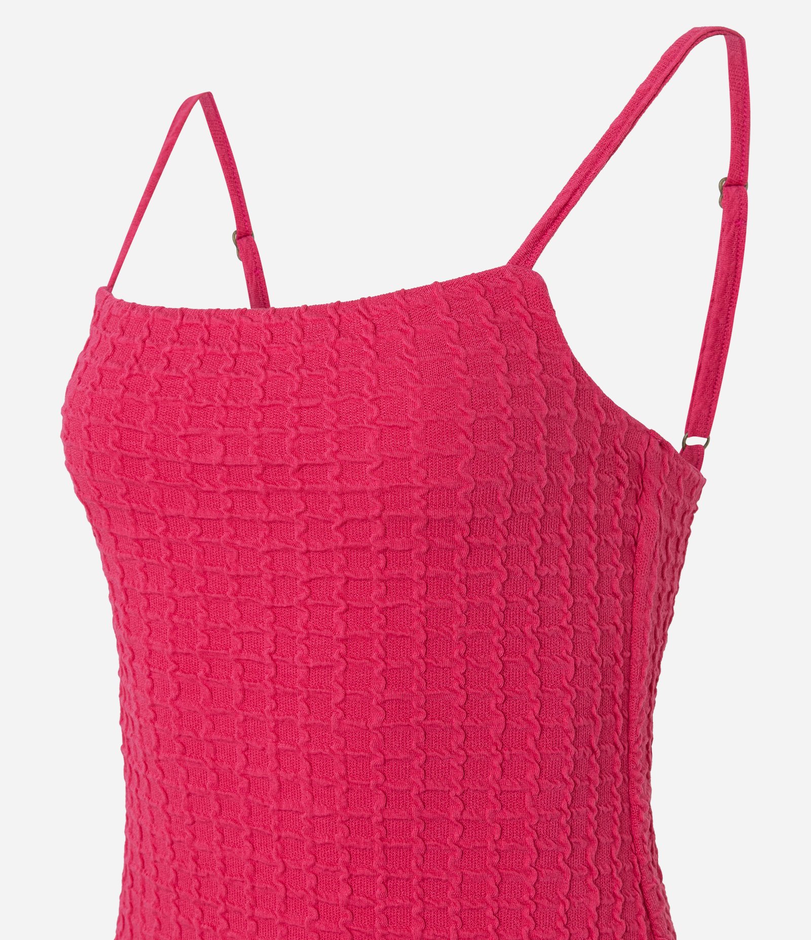 Vestido Curto de Alça em Viscose Texturizada com Efeito Balonê Rosa 5