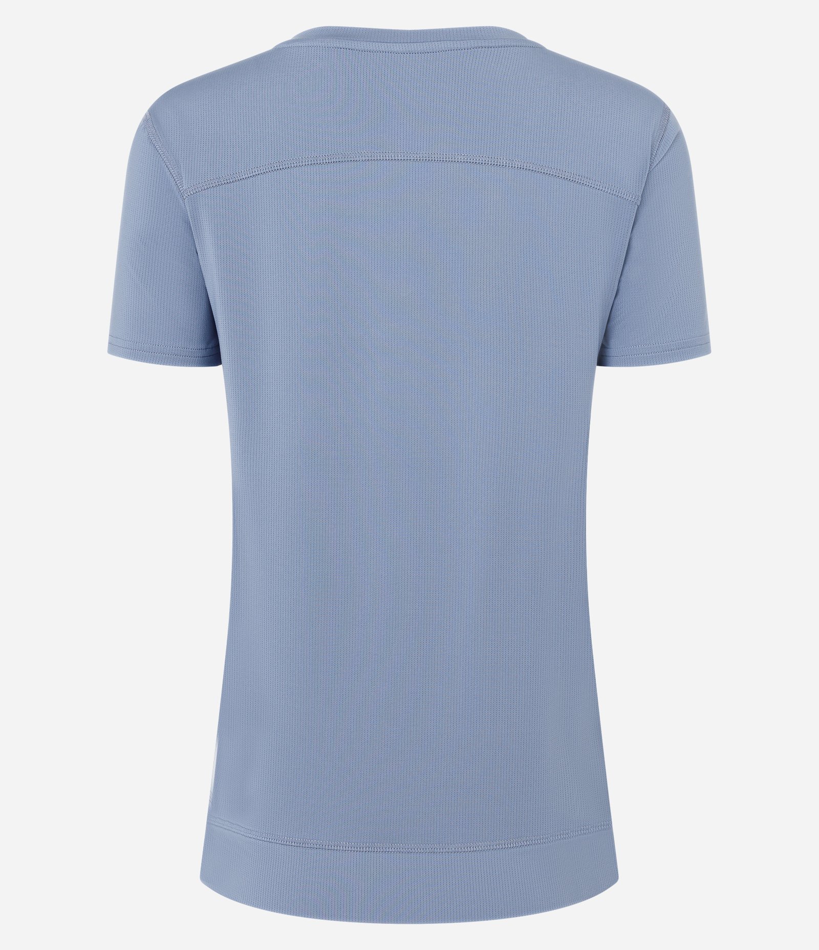 Camiseta Esportiva em Microfibra Furadinha Decote V Azul 6