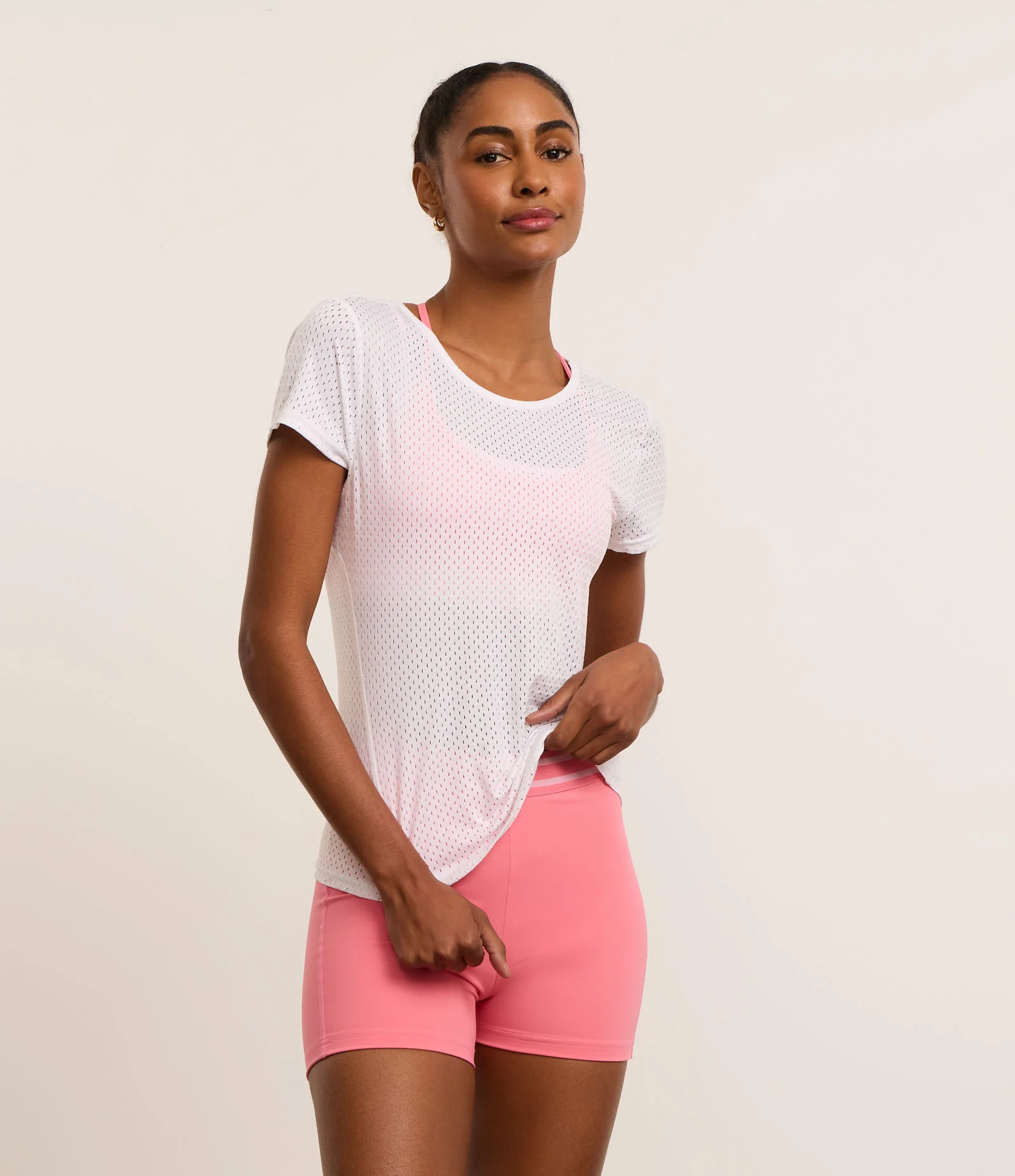 Camisa em Microfibra Tela com Recortes Branco 2