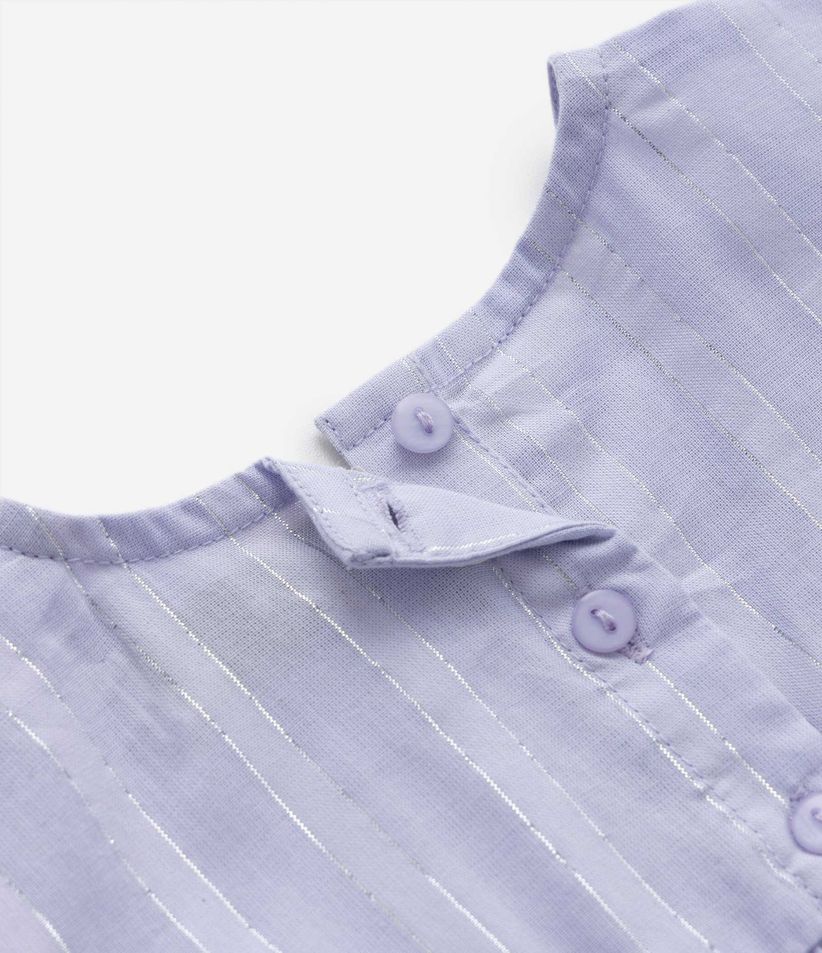 Vestido Marias Infantil em Tricoline com Fio Metalizado - Tam 1 a 5 Anos Lilás 4