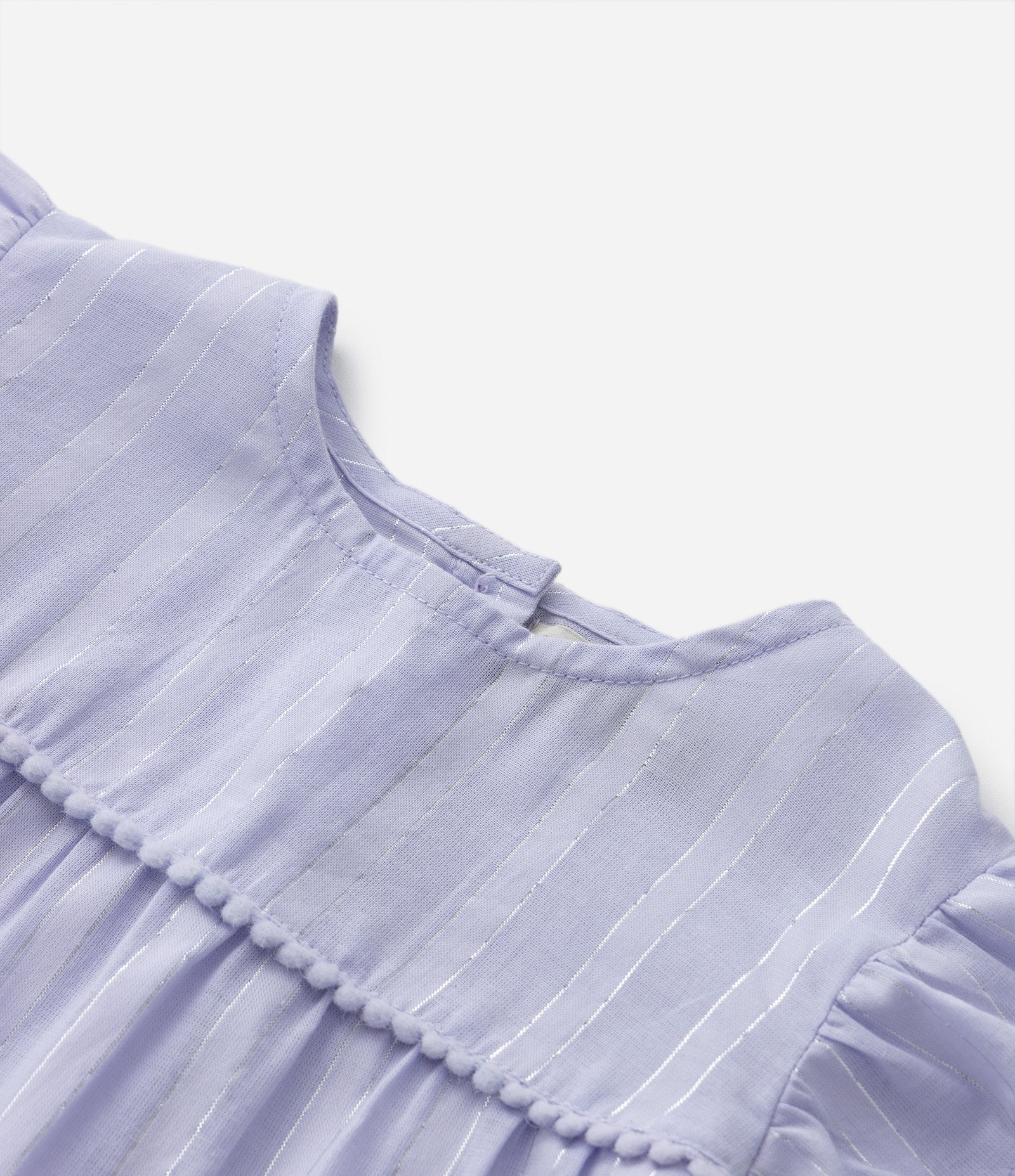 Vestido Marias Infantil em Tricoline com Fio Metalizado - Tam 1 a 5 Anos Lilás 5
