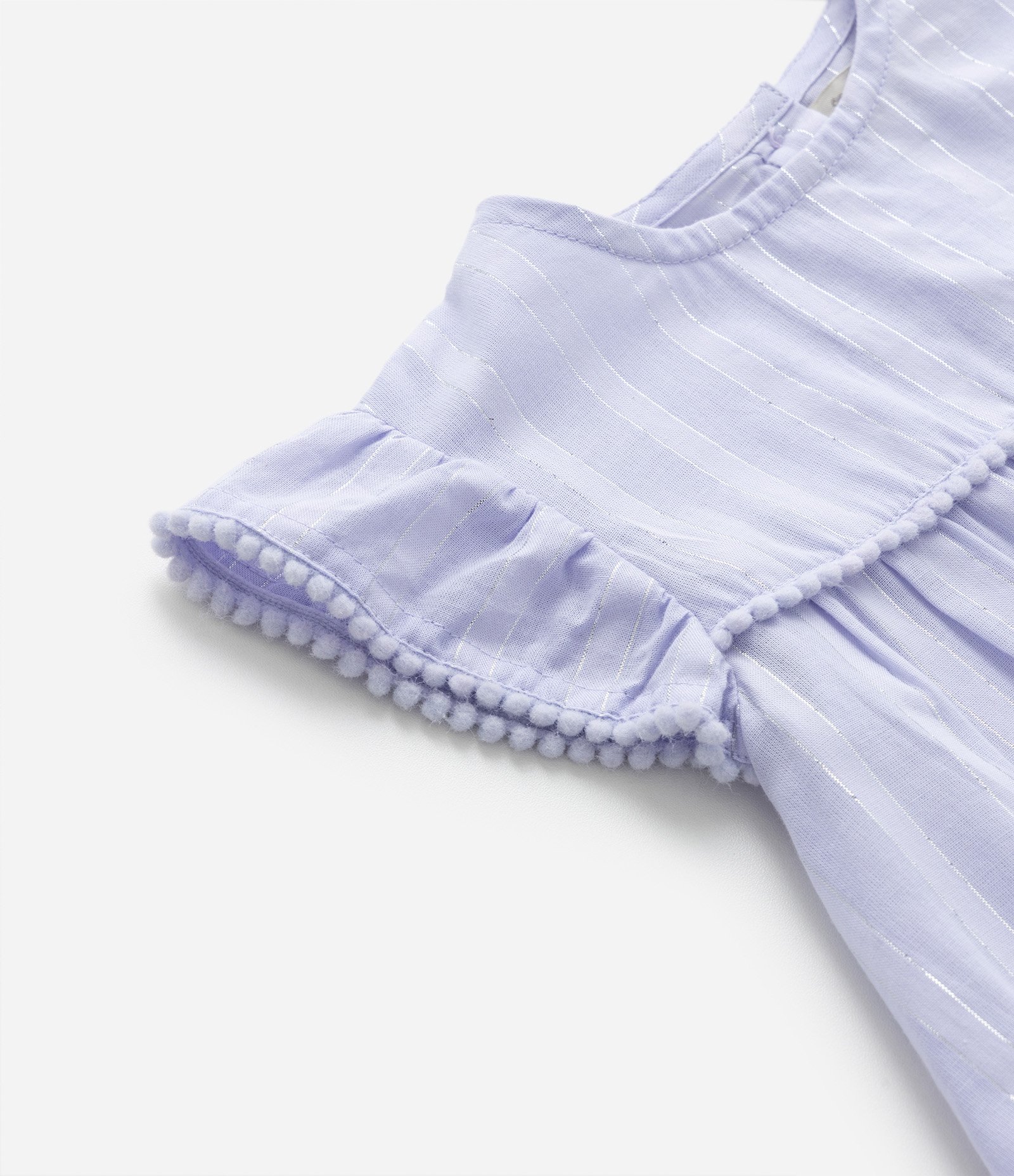 Vestido Marias Infantil em Tricoline com Fio Metalizado - Tam 1 a 5 Anos Lilás 6