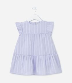Vestido Marias Infantil em Tricoline com Fio Metalizado - Tam 1 a 5 Anos