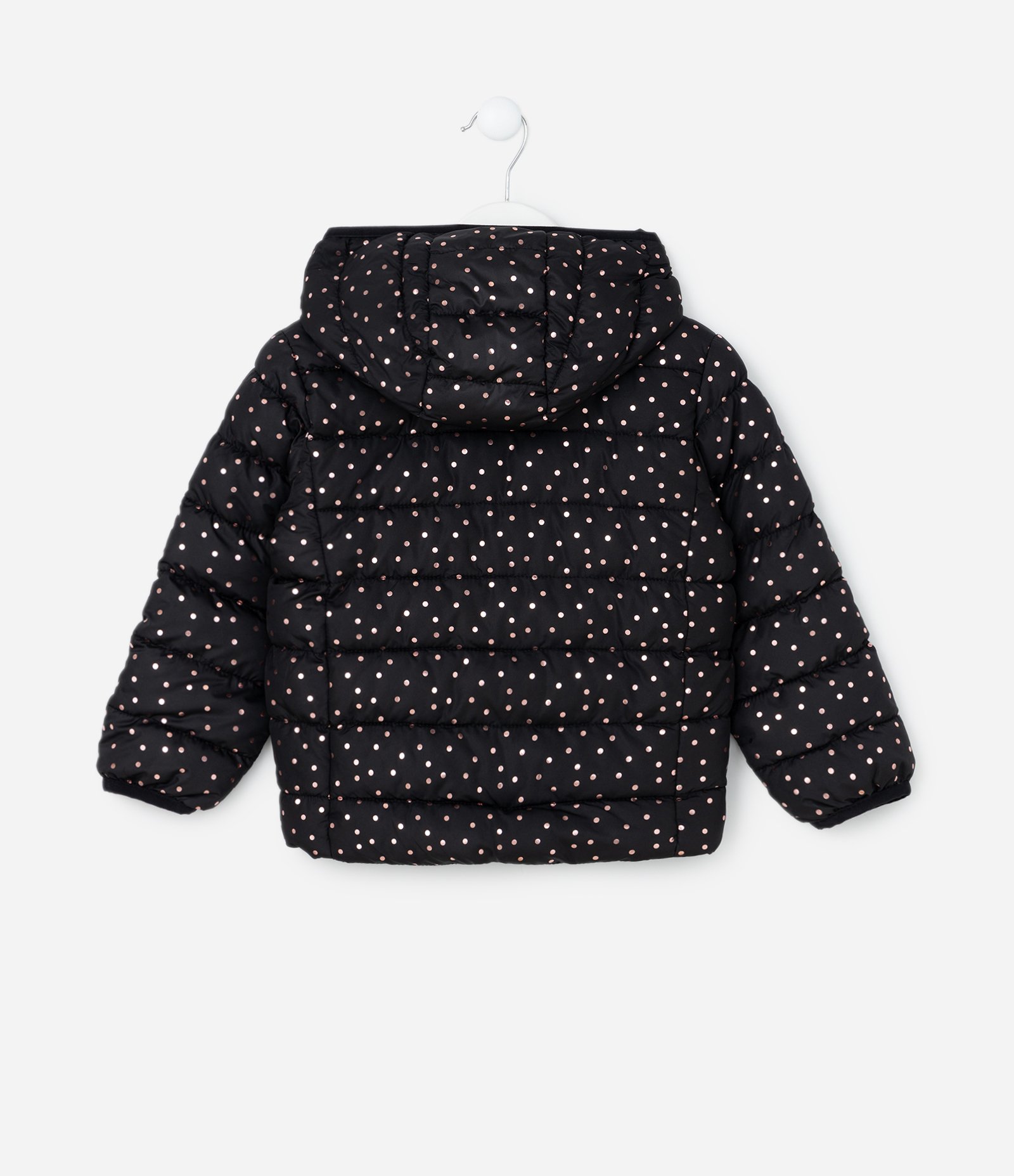 Jaqueta Puffer Infantil com Poá Metalizado - Tam 1 a 5 Anos Preto 2