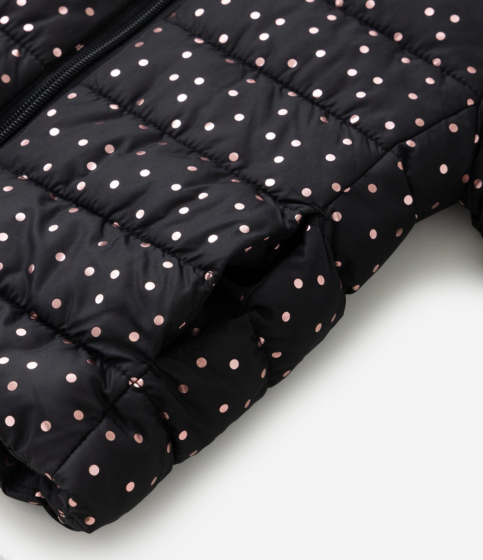 Jaqueta Puffer Infantil com Poá Metalizado - Tam 1 a 5 Anos Preto 3